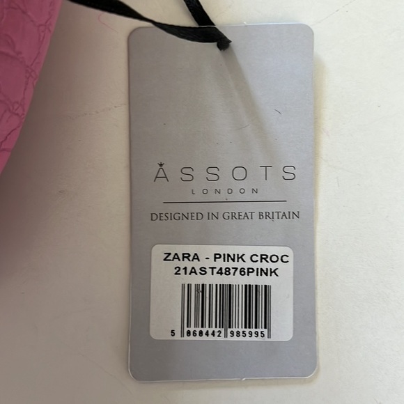 Zara Assots  Genuine Leather CrocPatterned NWT shoulder bag  Pink/ Gold hardware - Picture 14 of 14